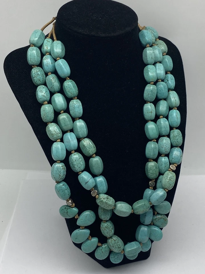 Silpada Sterling Silver Turquoise Howlite Beaded Strand Necklace 252.0g - Image 3 of 4
