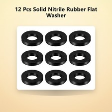 12 Pcs Solid Nitrile Rubber Flat Washer DN20 1-11/32" OD x 3/4" ID x 1/4" Thi...
