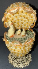 RARE Walco DUCK POND Easter Egg 6140 Vtg Sequin Bead Ornament Completed from Kit
