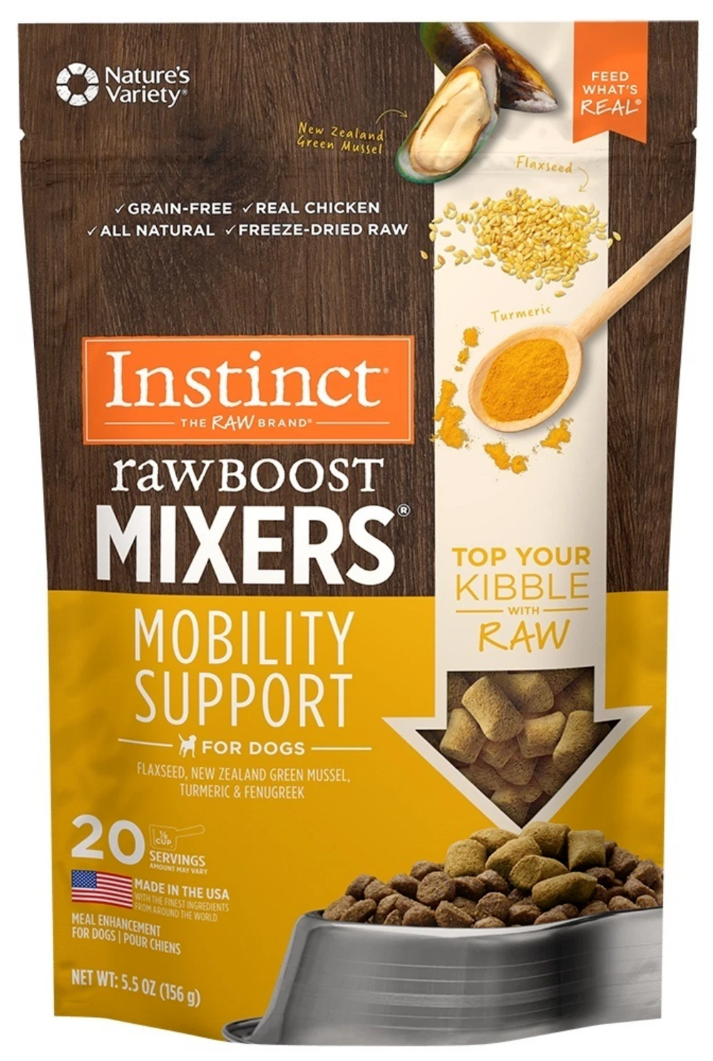 Instinct Raw Boost Grain Free Beef Formula Freeze Dried Dog Food Topper 14oz