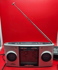 Sharper Image Big Screen Sound Soother 20 Radio Silver SI564 Tested