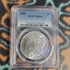 1886 Morgan Silver Dollar $1 PCGS MS64 Beautiful Luster!
