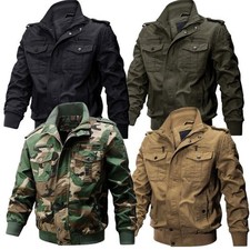 Men's Military Cargo Jacket Cotton Coat Army Winter Work Tactical Bomber Jacket#