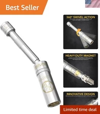 5/8" Swivel Magnetic Spark Plug Socket 6" - Chrome Vanadium Steel