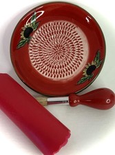, All-in-one Premium Ceric Garlic Grater Plate Set - Red