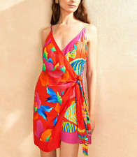 FARM RIO Chita Bold Print Scarf Wrap Mini Dress/sz XL