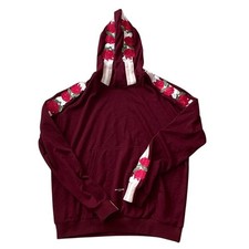 Lifted Anchors THE BOWIE FLORAL ROSE HOODIE IN burgundy
