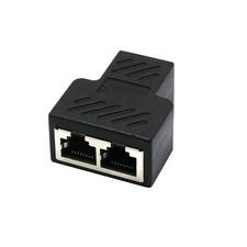 RJ45 Splitter Adapter 1 To 2 Ways Dual Female Port CAT5/6 LAN Ethernet Cable D