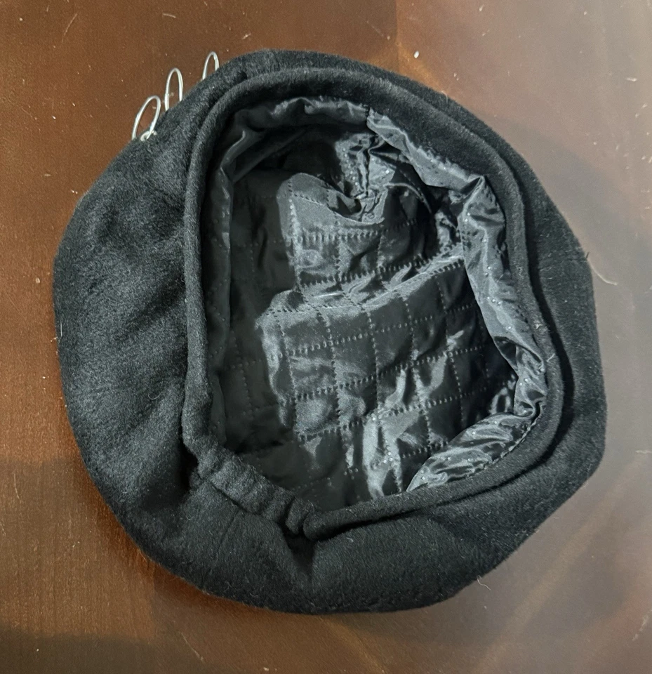 Vintage 1960's Black Union Made Beret Hat Size M - Image 4 of 4