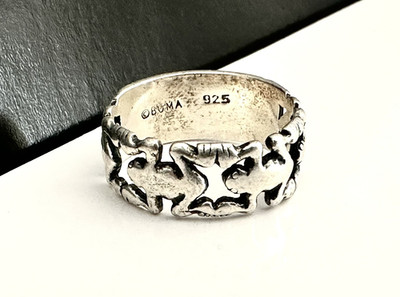 Designer Signed Sterling Silver 925 Ring Frog Toad Good Luck Band Vintage