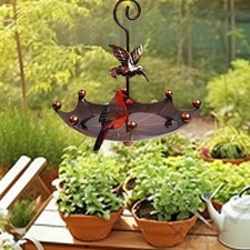Bird Feeder Tray Outdoor Patio Hanging Bird Bath for Park Hummingbird Fence