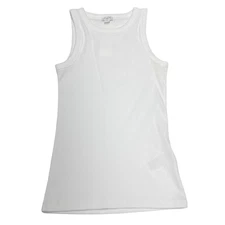 J Crew White Rib Knit High Neck Shell Tank