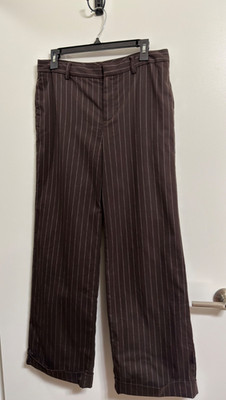 Lauren Ralph Lauren Brown Cuff Pinstripe Pants Size 8