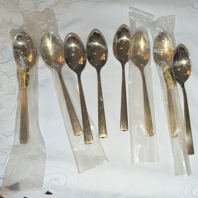 Dirilyte Gold Plated Spoon Solid Handle Vintage/Retro tsp. 6   Empress  pattern