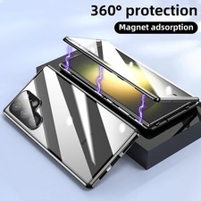 360 Metal Magnetic Case Double Glass Cover For Samsung Galaxy S26 S25 S24 Ultra