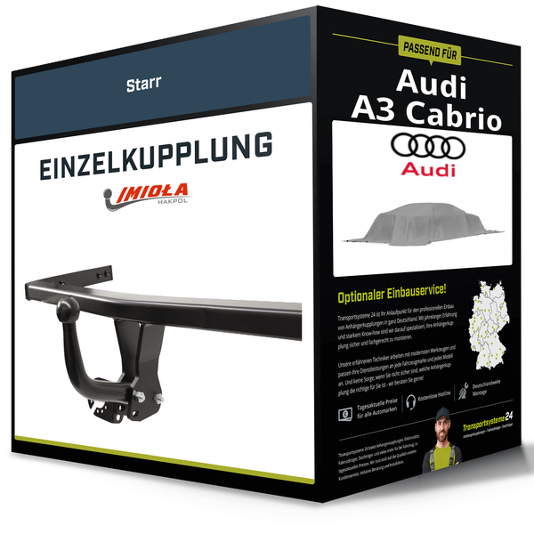 Starre AnhäNgerkupplung für Audi A3 Cabrio 10.2013-06.2016 Typ 8V Imiola Hak-Pol-image