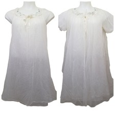 Peignoir M Nightgown Robe Set Negligee Sheer Chiffon Lingerie Fairie Princess