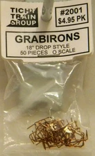 NEW O Tichy #2001 18" Drop Style Grabirons Phosphor Bronze 50 Pieces