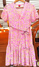 Hugo Boss floral dress 2025 398$ voluminous sleeves multi recycled polyester US2
