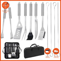 Grillbesteck-Set 11-Tlg Edelstahl Mit Grillzange Und Grillgabel Im Koffer Bbq