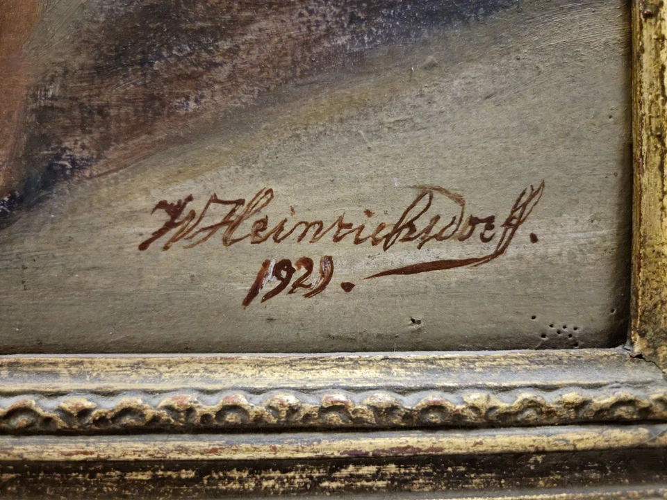 Ölgemälde Antik Blumenstillleben Wilhelm Heinrichsdorff (1864-1936) 68x55cm - Bild 3 von 4