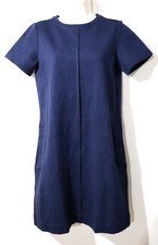 LOFT Ann Taylor Women`s Ponte Short Sleeve Easy Shirt Dress Navy Blue size XS