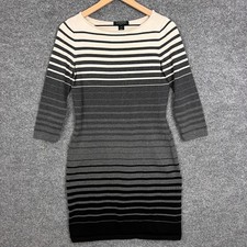 Lauren Ralph Lauren Women Size M Striped Ombre Boat Neck 3/4 Sleeve Knit Dress