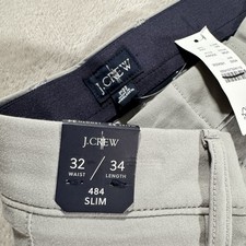 NWT Flaw 32 X 34 J Crew 484 Slim Gray Trousers Dress Pants