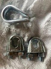 3/8 In. Galvanized Cable Clamp (2-Pack) + Extra Cable Loop