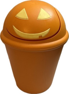 Halloween Pumpkin Mini Trash Can W/ Removable Swing Lid Orange Homes & Offices