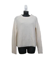 Jenni Kayne size Small 100% Cashmere Pullover Knit Sweater Ivory