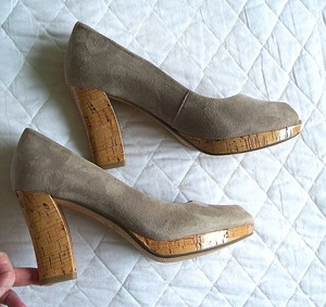 taupe peep toe shoes