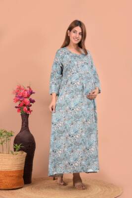 Indian Women Embroidered Maternity Gown Pregnancy Dress for Woman  Breastfeeding | eBay