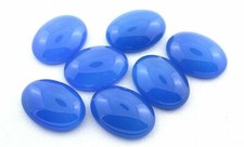TWO 20x15 20mm x 15mm Oval Light Medium Blue Agate Cab Cabochon Gemstone CM38GAR