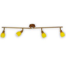 Deckenleuchte 4-flammig 105 cm Bronze/Gelb Näve 171348 inkl. 4× ECO GU10 11 W