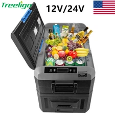 Treeligo Portable Car Fridge Electric Cooler Freezer for Car Camping 34QT / 32L