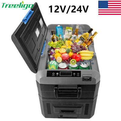 Treeligo Portable Car Fridge Electric Cooler Freezer for Car Camping 34QT / 32L