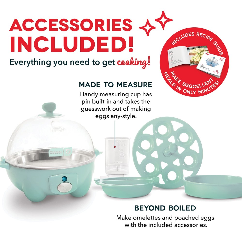 DASH Rapid Egg Cooker 6 Egg Capacity Electric Hard Boiled Eggs Maker