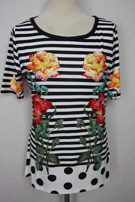 Damen Sommer Shirt Rosen Glitzer BRILLIANT SHIRTS Gr.36/38,40/42,44/46,48/50 - Bild 1 von 4