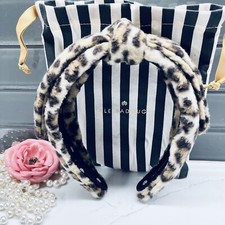 LELE SADOUGHI Veronica Leopard-Pattern Fleece Bow Headband