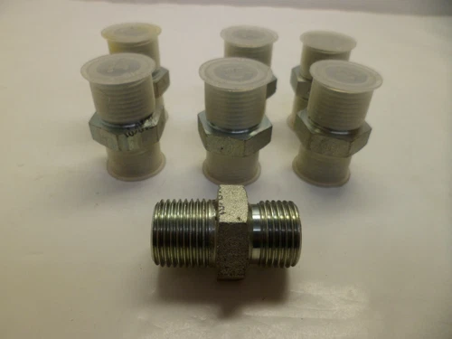 ADAPTER HYDRAULIC FITTING  1/2" NPT. MALE X 1/2 JIC FEMALE  LOT OF 7 N.O.S.