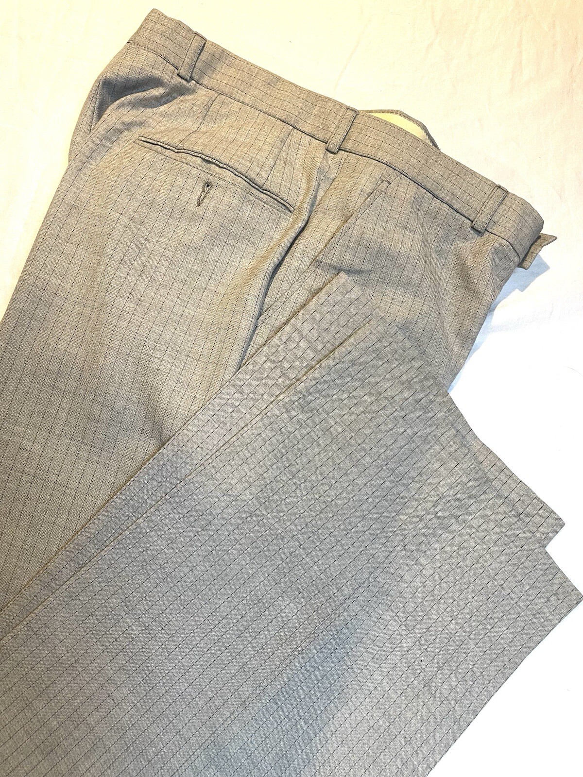 SAINT LAURENT Tuta vintage YSL 3 5 pezzi 39R 29x30 made in France anni 70 grigio gessato Yves St Laurent