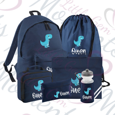 Personalisiertes Dinosaurier Mega Back To School Essentials Paket. Komplettes Schulset.