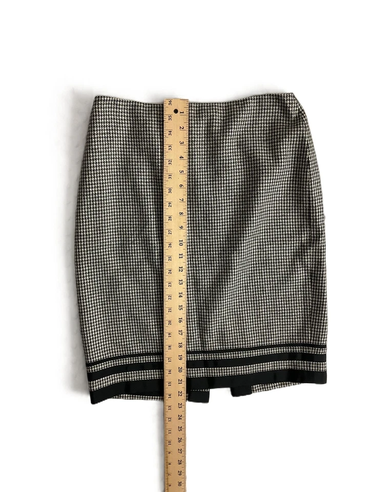 Dana Buchman Multicolor Houndstooth Pattern Striped Hem Pencil Skirt Size 6 - Image 3 of 4