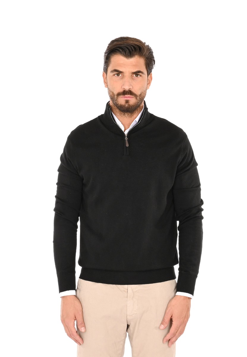 Cardigan Uomo Zip Lana e Cashmere Maglione Invernale Pullover con