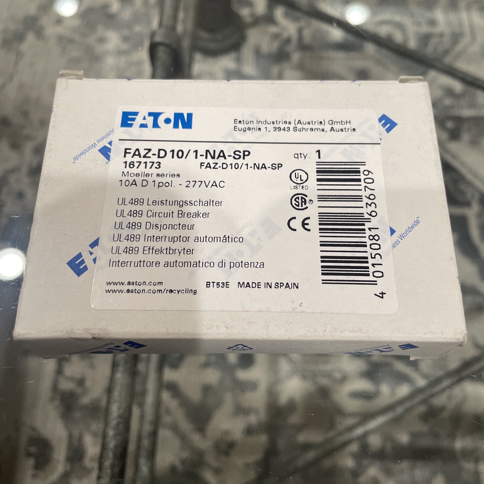 EATON FAZ-C20/2 Interruptor Auto&aacute;tico Agnetot&eacute;rico FAZ, 20A, 2P