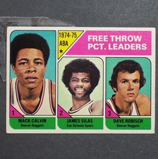 Mack Calvin/James Silas/Dave Robisch  1975-76  Topps  #224   LL  Denver Nuggets