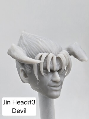 3d Printed  Video Game JIN KAZ HEAD#3 1:12 6'' Classified Legends COMPATIBLE 