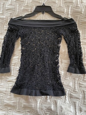 off the shoulder fishnet top