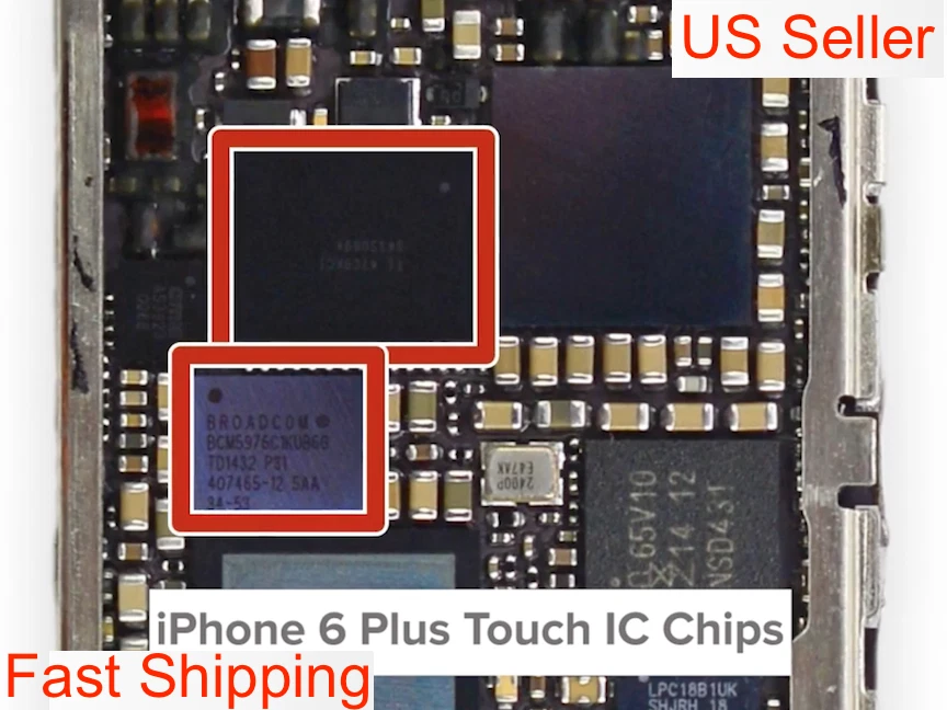 x3 iPhone 6 & 6+ Plus Touch Screen IC Chip U2401 U2402 Black & Silver 343S0694 - Image 3 of 4